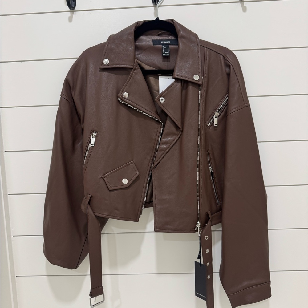 Forever 21 Chocolate Brown Leather Jacket